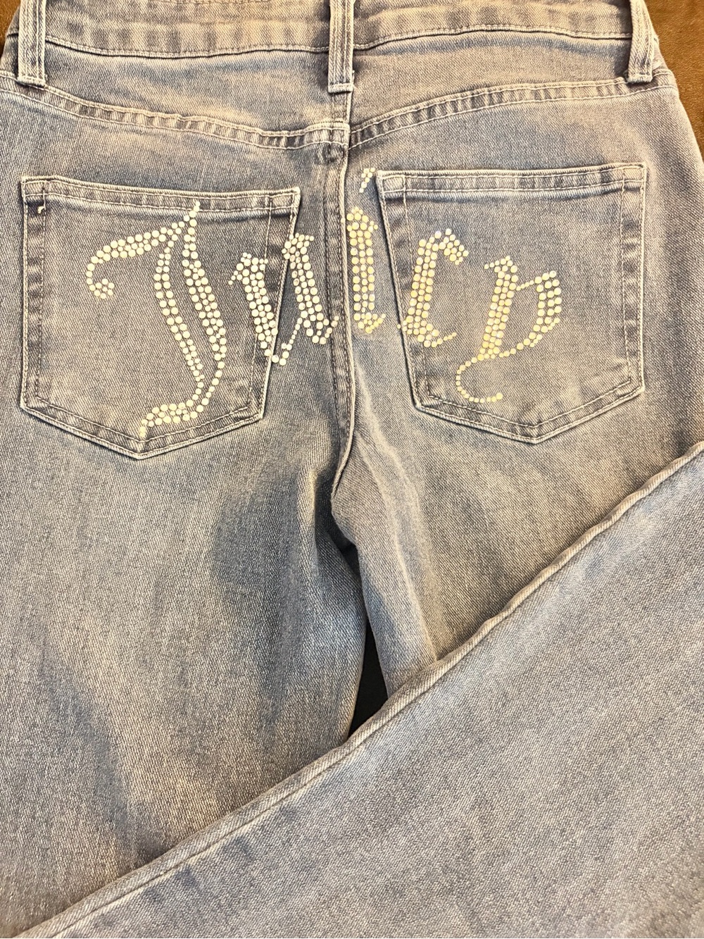 Juicy Couture Rhinestone Logo Jeans Size 3/26 Light Wash Y2K Flare Denim